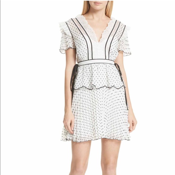 Self-Portrait Dresses & Skirts - Self Portrait Plumetis ruffle dress